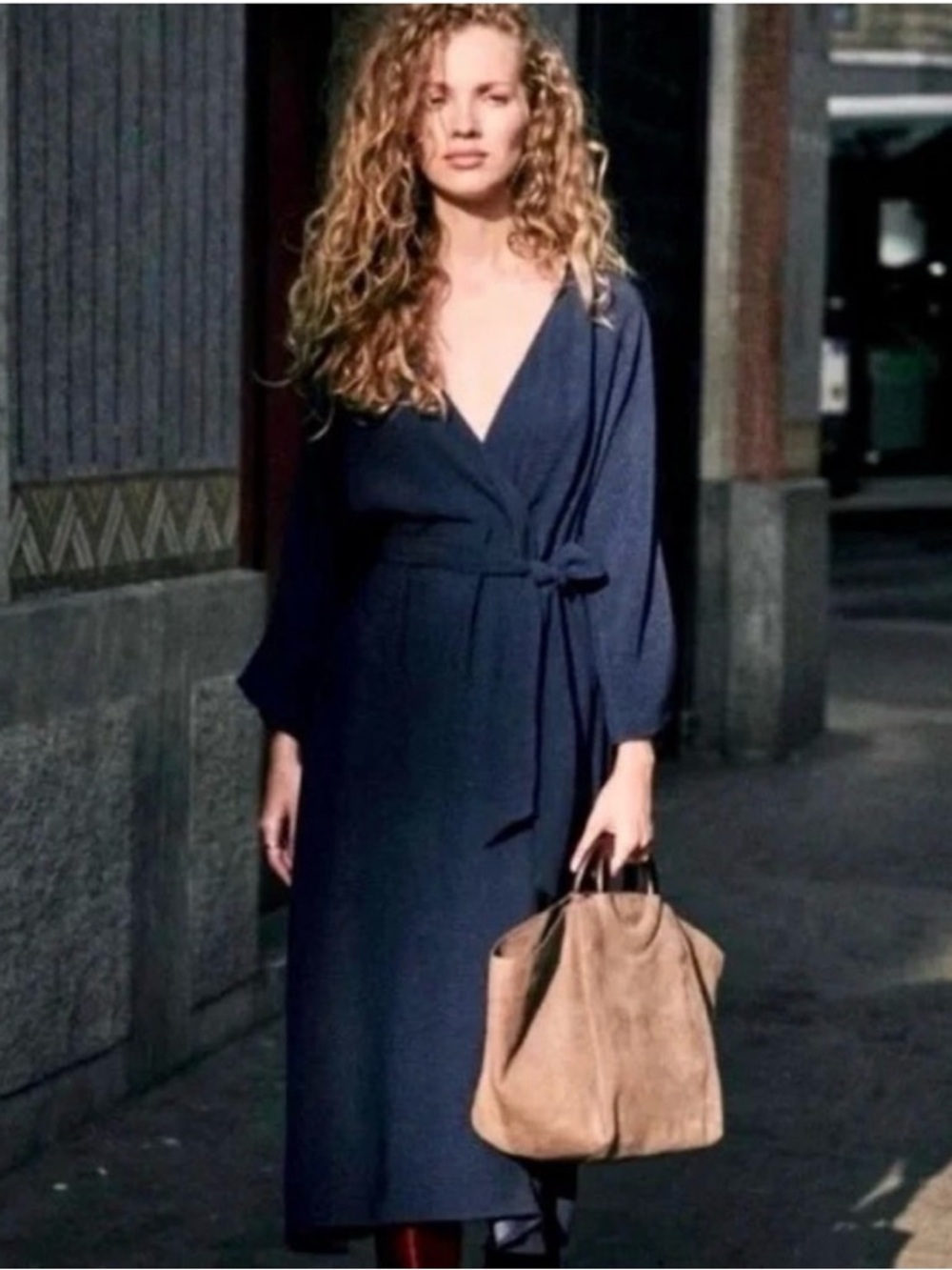 Sézane Navy Blue Midi Dress